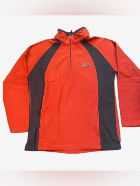 Banff Men's orange and grey Quarter-Zip Fleece Pullover